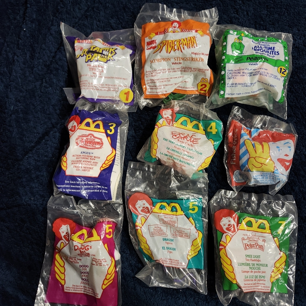 Vintage McDonald's Happy Meal Toy Set Of 9